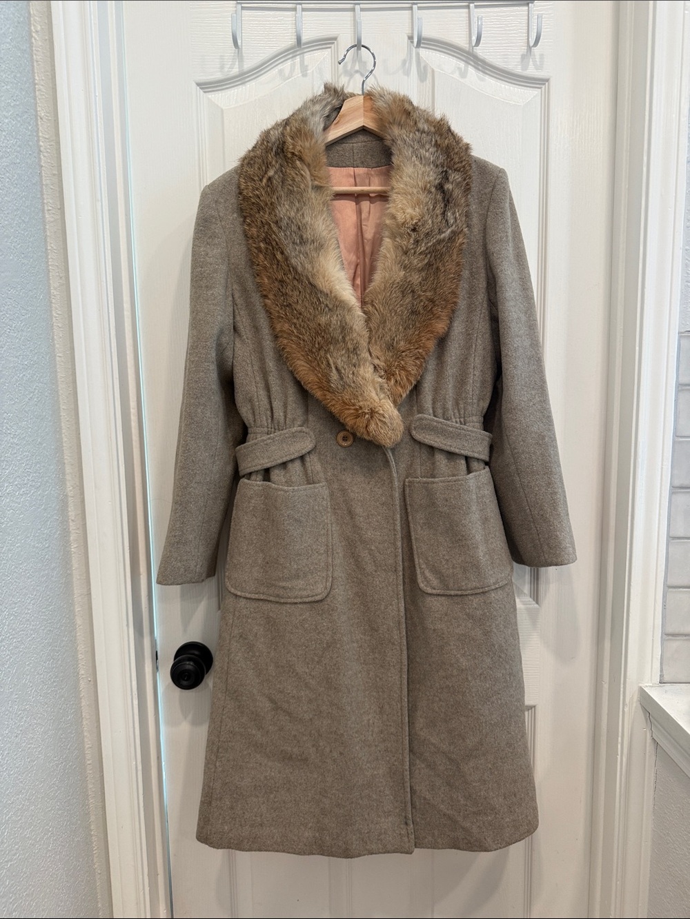 Vintage fur lined Montgomery Ward Union made Pea coat